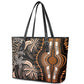 Polynesia Mixed African Dashiki Leather Tote Bag Afro-pacific Culture - Gold
