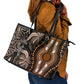 Polynesia Mixed African Dashiki Leather Tote Bag Afro-pacific Culture - Gold