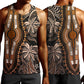 Polynesia Mixed African Dashiki Men Tank Top Afro-pacific Culture - Gold