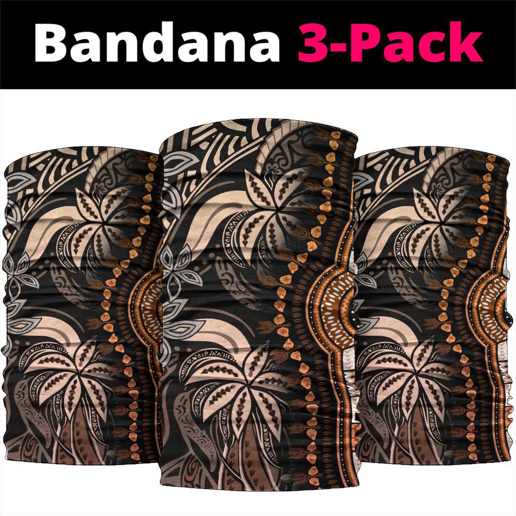 Polynesia Mixed African Dashiki Neck Gaiter Afro-pacific Culture - Gold LT9