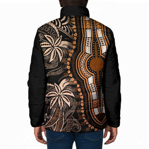 Polynesia Mixed African Dashiki Padded Jacket Afro-pacific Culture - Gold