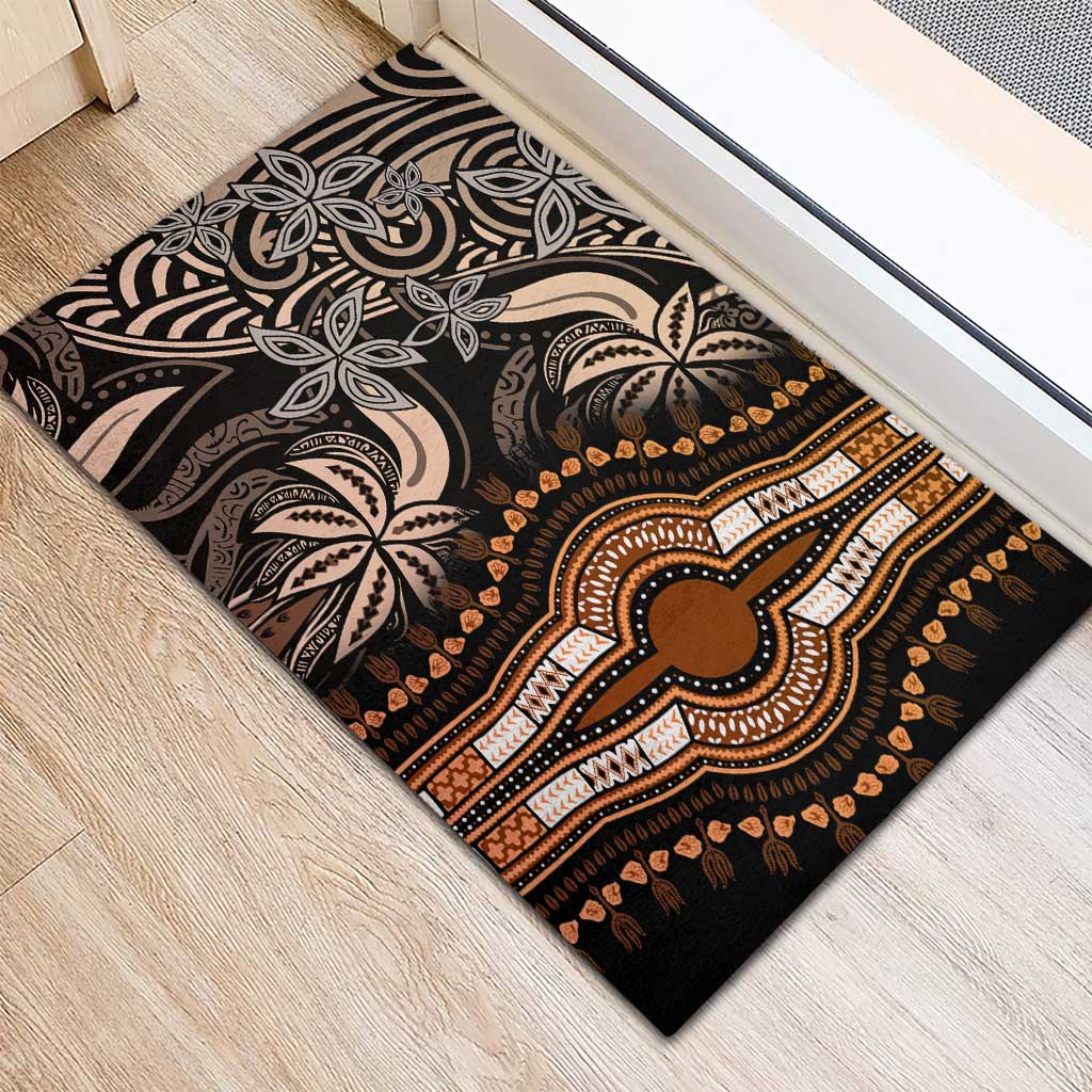 Polynesia Mixed African Dashiki Rubber Doormat Afro-pacific Culture - Gold