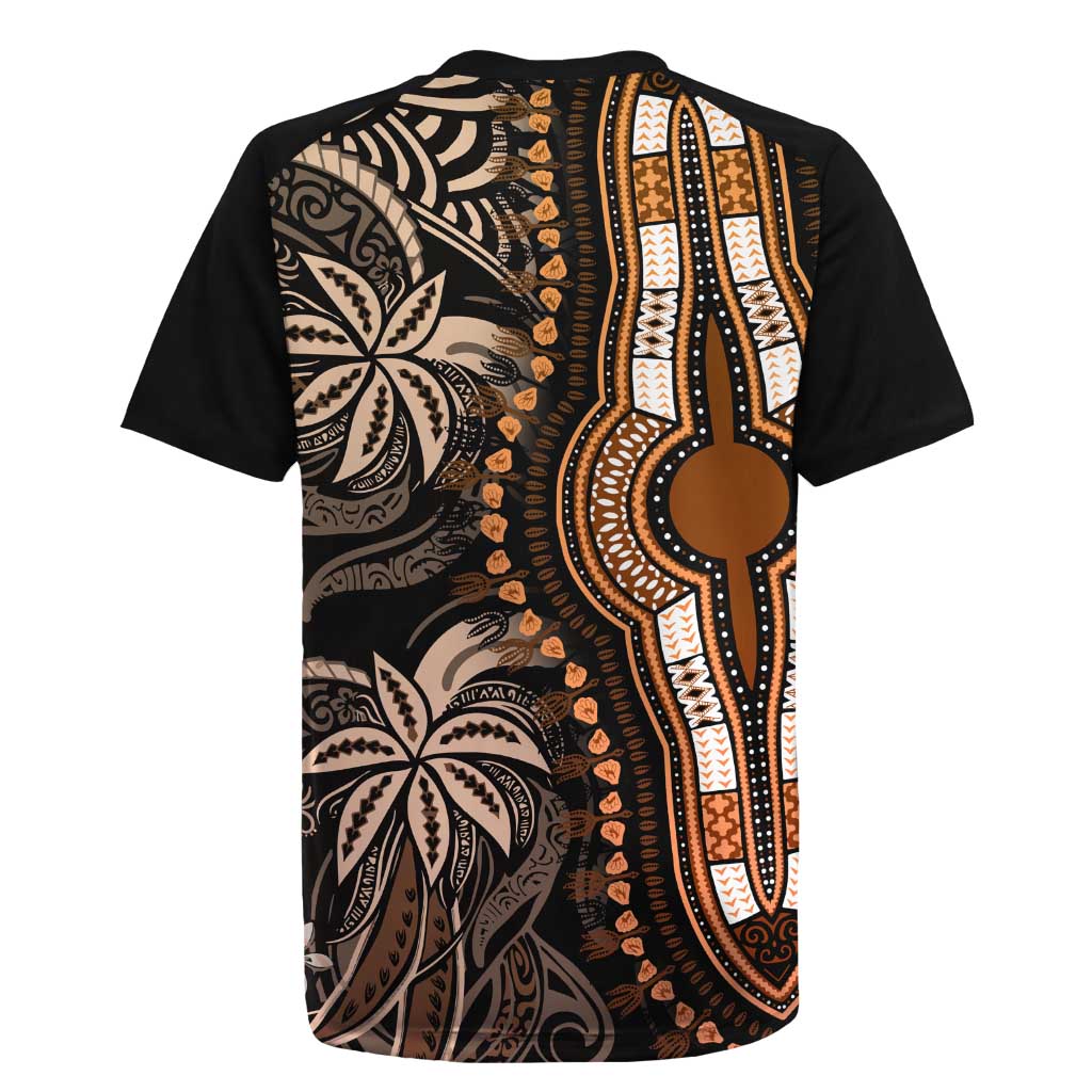 Polynesia Mixed African Dashiki Rugby Jersey Afro-pacific Culture - Gold