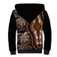 Polynesia Mixed African Dashiki Sherpa Hoodie Afro-pacific Culture - Gold