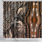 Polynesia Mixed African Dashiki Shower Curtain Afro-pacific Culture - Gold