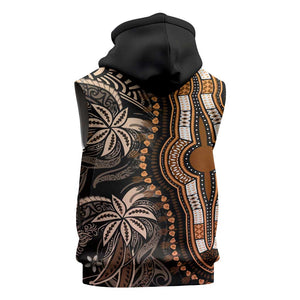Polynesia Mixed African Dashiki Sleeveless Hoodie Afro-pacific Culture - Gold - African Pride