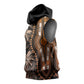 Polynesia Mixed African Dashiki Sleeveless Hoodie Afro-pacific Culture - Gold - African Pride