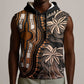 Polynesia Mixed African Dashiki Sleeveless Hoodie Afro-pacific Culture - Gold - African Pride