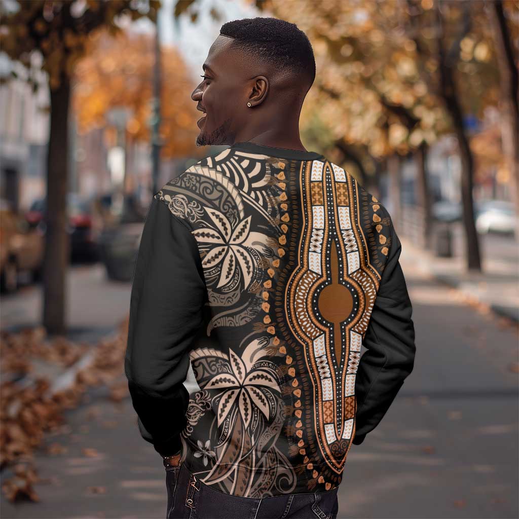 Polynesia Mixed African Dashiki Sweatshirt Afro-pacific Culture - Gold