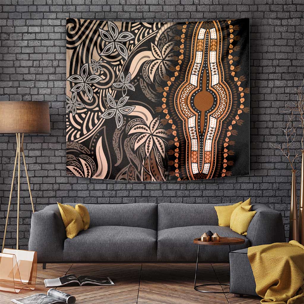 Polynesia Mixed African Dashiki Tapestry Afro-pacific Culture - Gold
