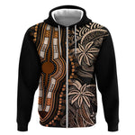 Polynesia Mixed African Dashiki Zip Hoodie Afro-pacific Culture - Gold