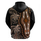Polynesia Mixed African Dashiki Zip Hoodie Afro-pacific Culture - Gold