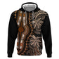 Polynesia Mixed African Dashiki Zip Hoodie Afro-pacific Culture - Gold