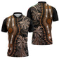 Polynesia Mixed African Dashiki Zipper Polo Shirt Afro-pacific Culture - Gold
