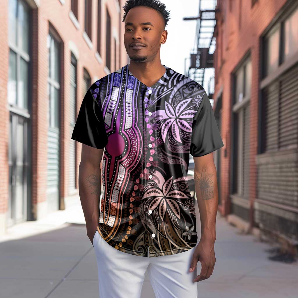 Polynesia Mixed African Dashiki Baseball Jersey Afro-pacific Culture - Pastel