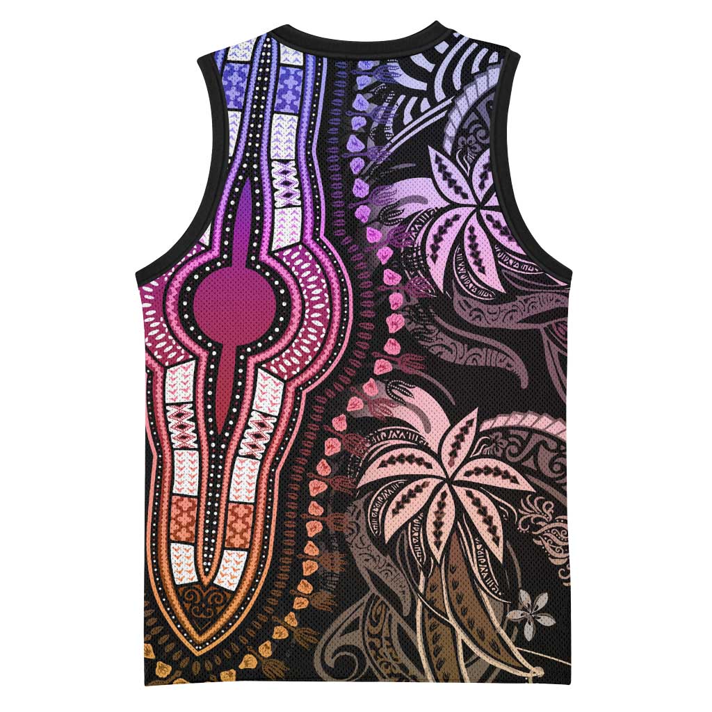 Polynesia Mixed African Dashiki Basketball Jersey Afro-pacific Culture - Pastel - African Pride