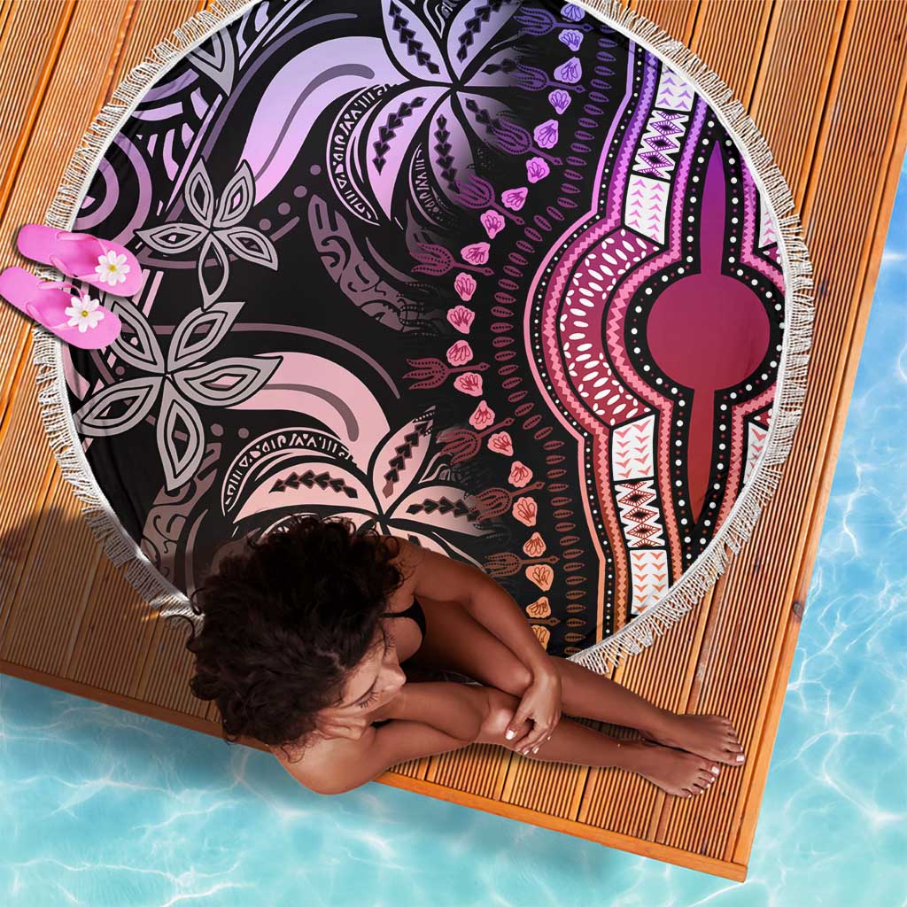 Polynesia Mixed African Dashiki Beach Blanket Afro-pacific Culture - Pastel