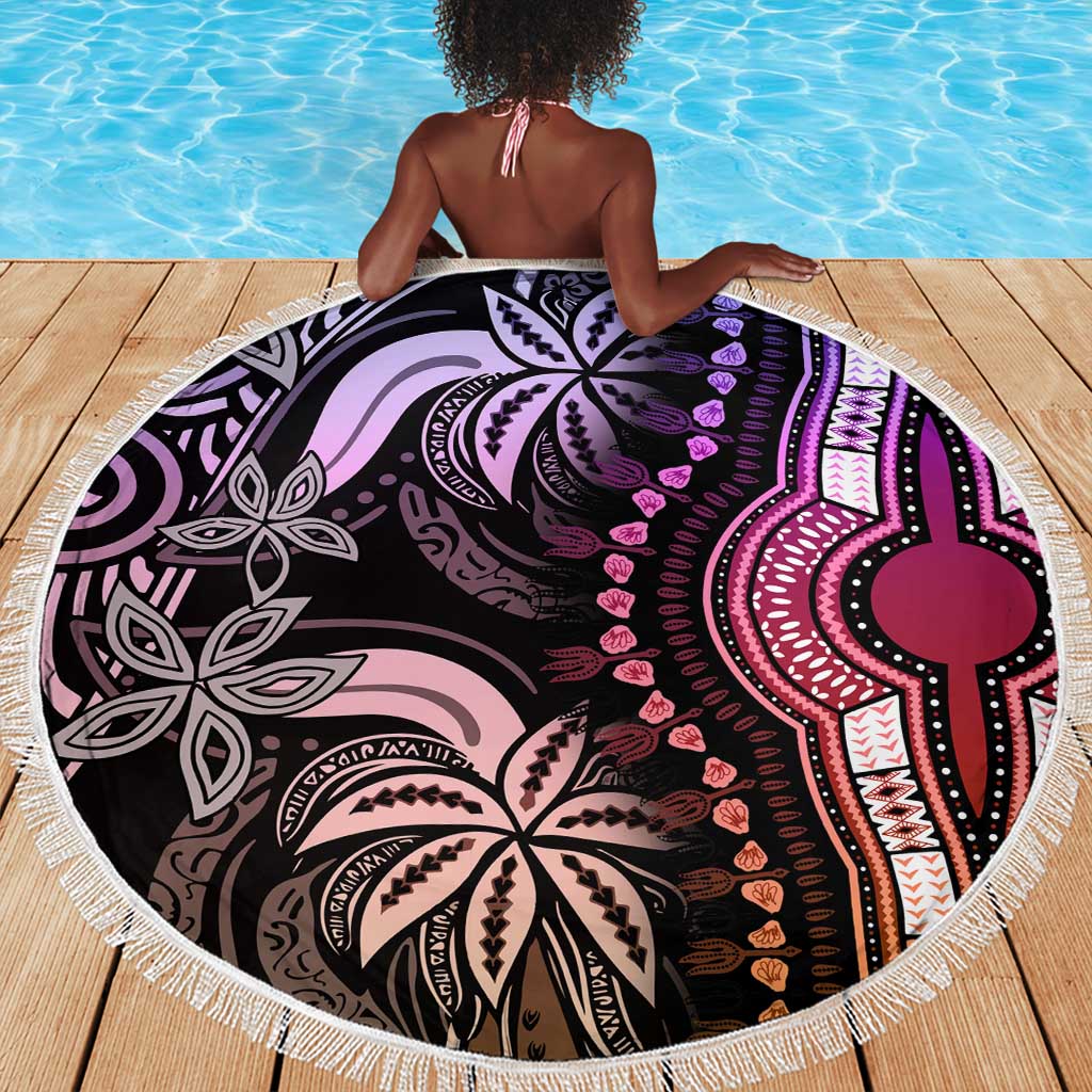 Polynesia Mixed African Dashiki Beach Blanket Afro-pacific Culture - Pastel