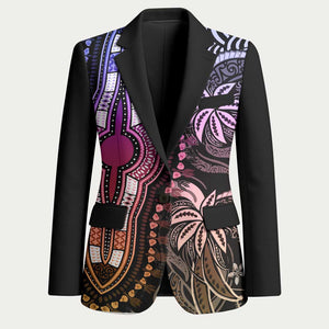 Polynesia Mixed African Dashiki Blazer Afro-pacific Culture - Pastel