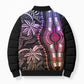 Polynesia Mixed African Dashiki Bomber Puffer Jacket Afro-pacific Culture - Pastel