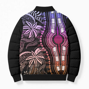 Polynesia Mixed African Dashiki Bomber Puffer Jacket Afro-pacific Culture - Pastel