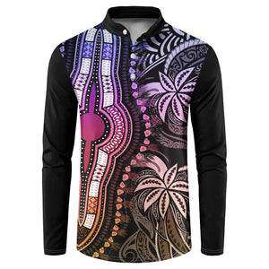 Polynesia Mixed African Dashiki Button Sweatshirt Afro-pacific Culture - Pastel