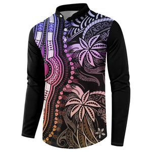 Polynesia Mixed African Dashiki Button Sweatshirt Afro-pacific Culture - Pastel