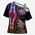 Polynesia Mixed African Dashiki Cross Shoulder Shirt Afro-pacific Culture - Pastel