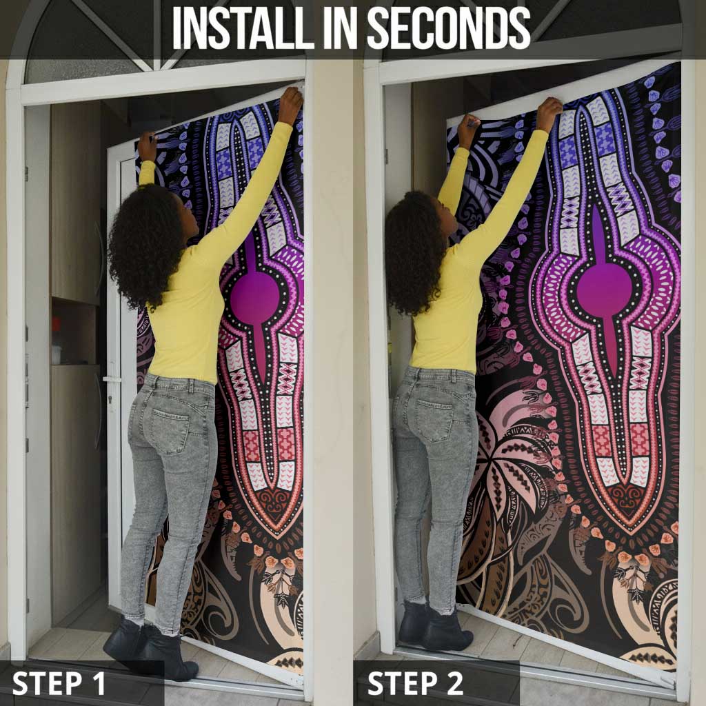 Polynesia Mixed African Dashiki Door Cover Afro-pacific Culture - Pastel