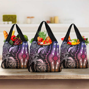 Polynesia Mixed African Dashiki Grocery Bag Afro-pacific Culture - Pastel