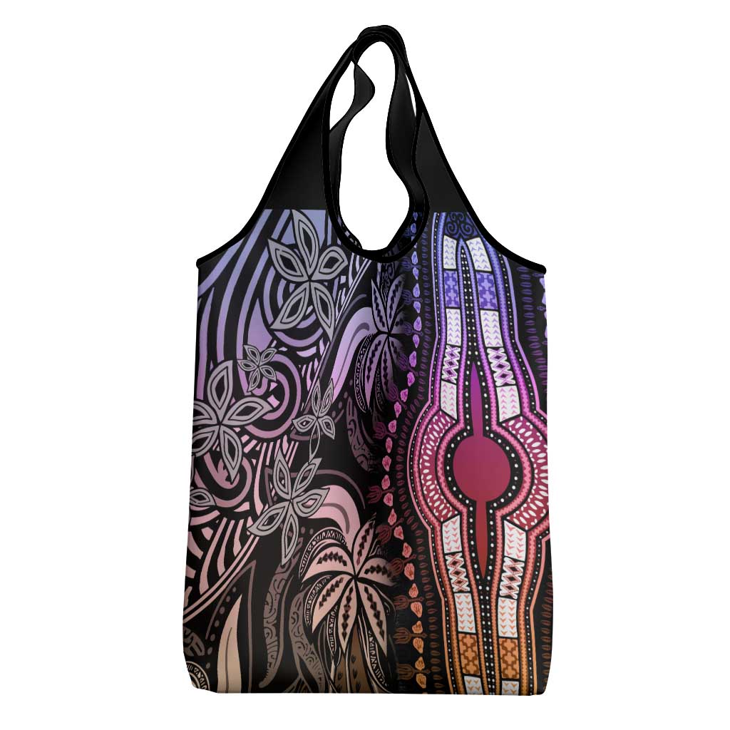 Polynesia Mixed African Dashiki Grocery Bag Afro-pacific Culture - Pastel