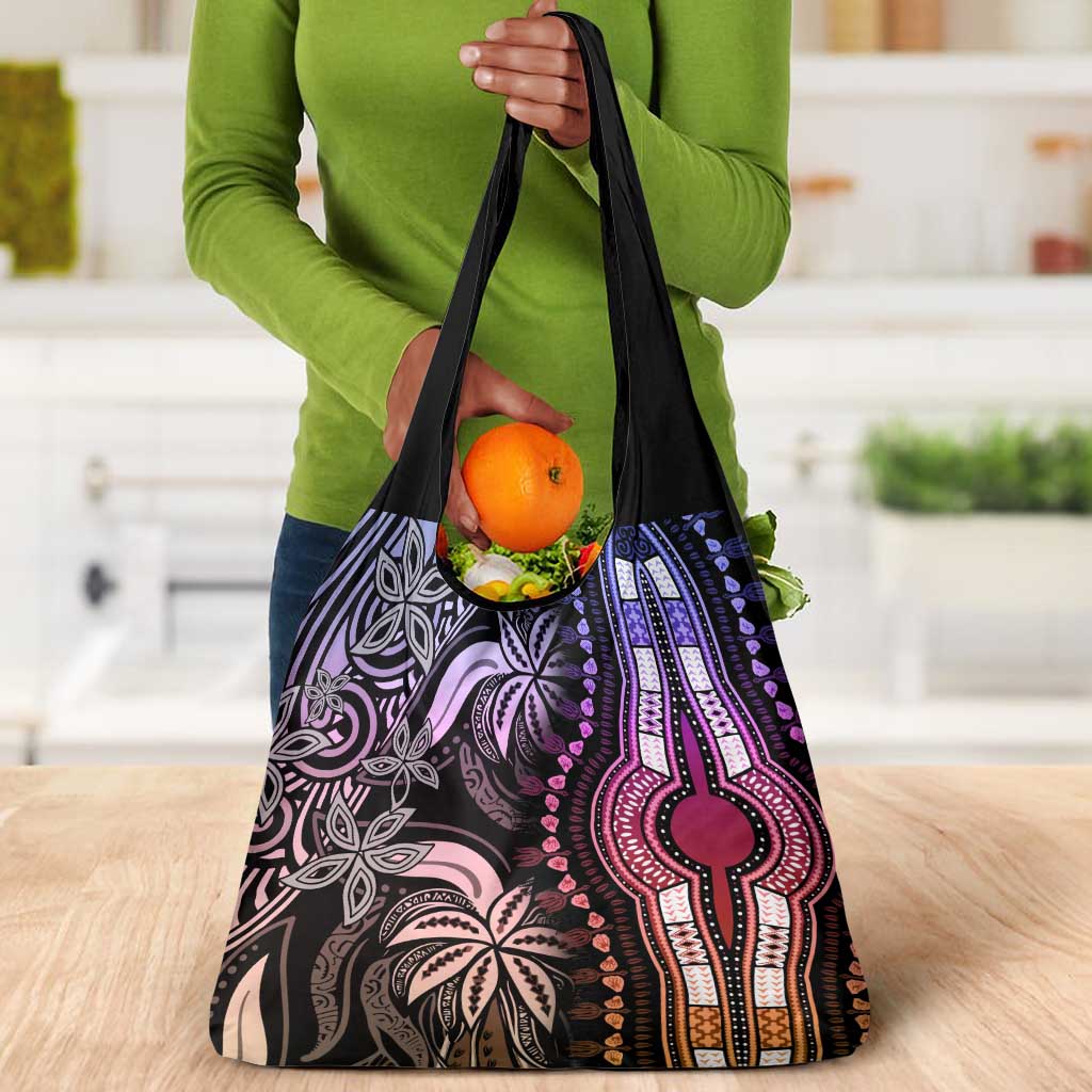 Polynesia Mixed African Dashiki Grocery Bag Afro-pacific Culture - Pastel