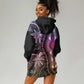 Polynesia Mixed African Dashiki Hoodie Dress Afro-pacific Culture - Pastel