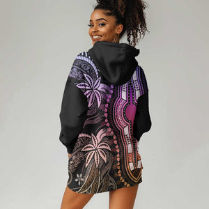 Polynesia Mixed African Dashiki Hoodie Dress Afro-pacific Culture - Pastel