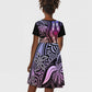 Polynesia Mixed African Dashiki Kid Short Sleeve Dress Afro-pacific Culture - Pastel