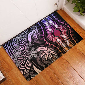 Polynesia Mixed African Dashiki Rubber Doormat Afro-pacific Culture - Pastel