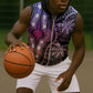 Polynesia Mixed African Dashiki Sleeveless Zip Hoodie Afro-pacific Culture - Pastel - African Pride