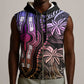 Polynesia Mixed African Dashiki Sleeveless Zip Hoodie Afro-pacific Culture - Pastel - African Pride