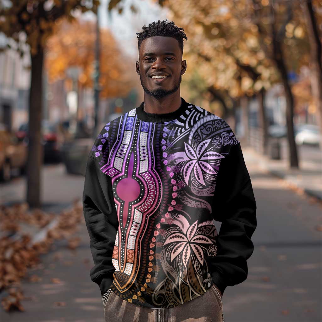 Polynesia Mixed African Dashiki Sweatshirt Afro-pacific Culture - Pastel
