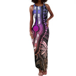 Polynesia Mixed African Dashiki Tank Maxi Dress Afro-pacific Culture - Pastel