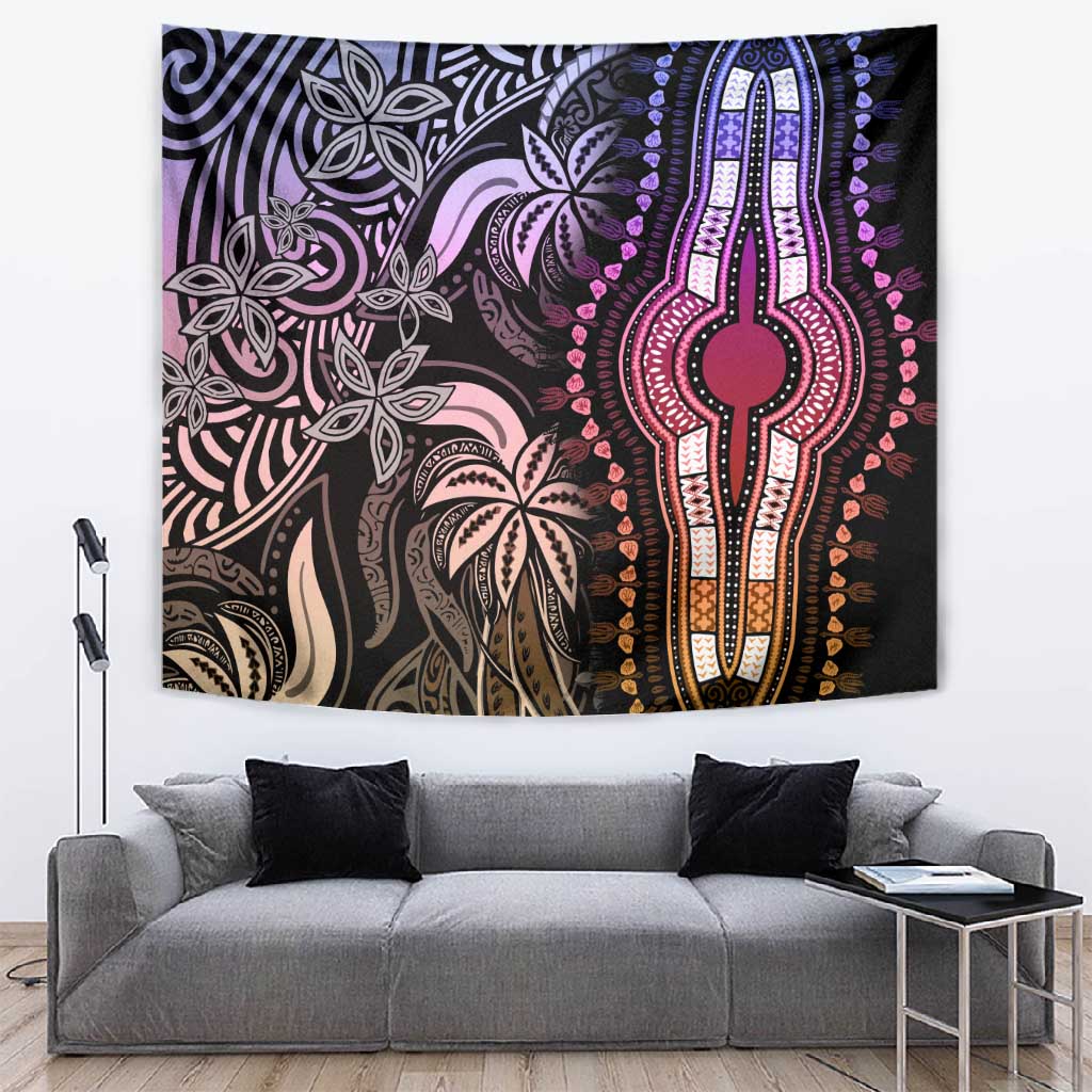 Polynesia Mixed African Dashiki Tapestry Afro-pacific Culture - Pastel