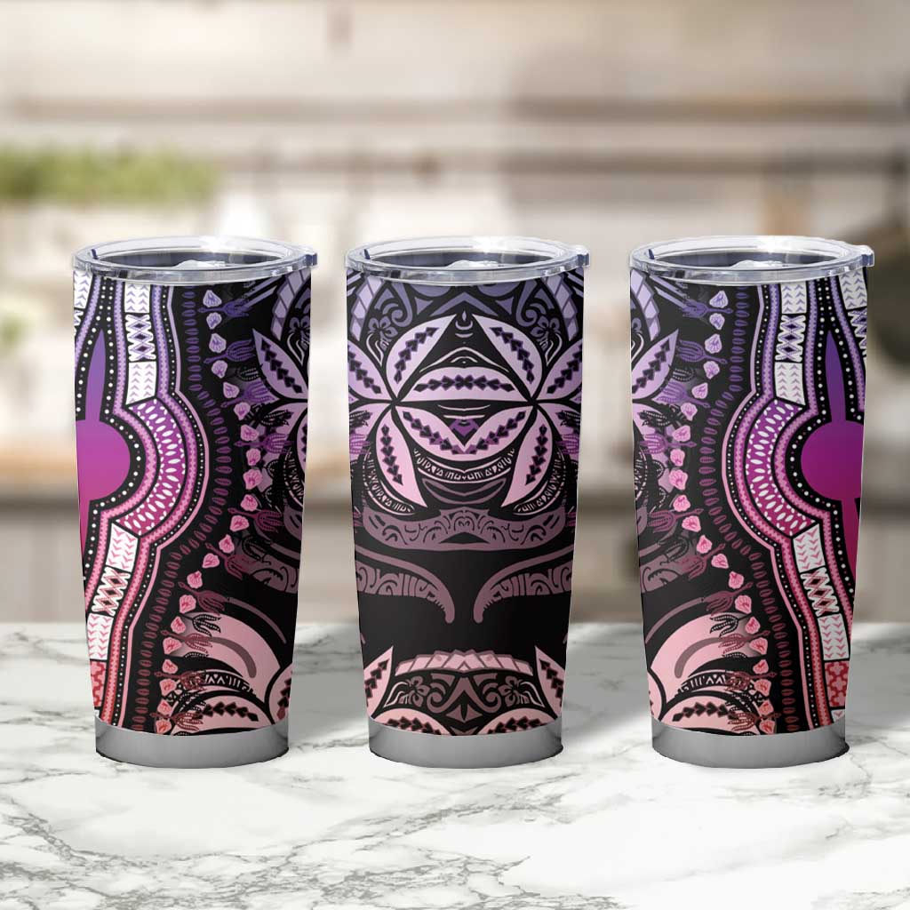 Polynesia Mixed African Dashiki Tumbler Cup Afro-pacific Culture - Pastel