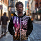 Polynesia Mixed African Dashiki Zip Hoodie Afro-pacific Culture - Pastel