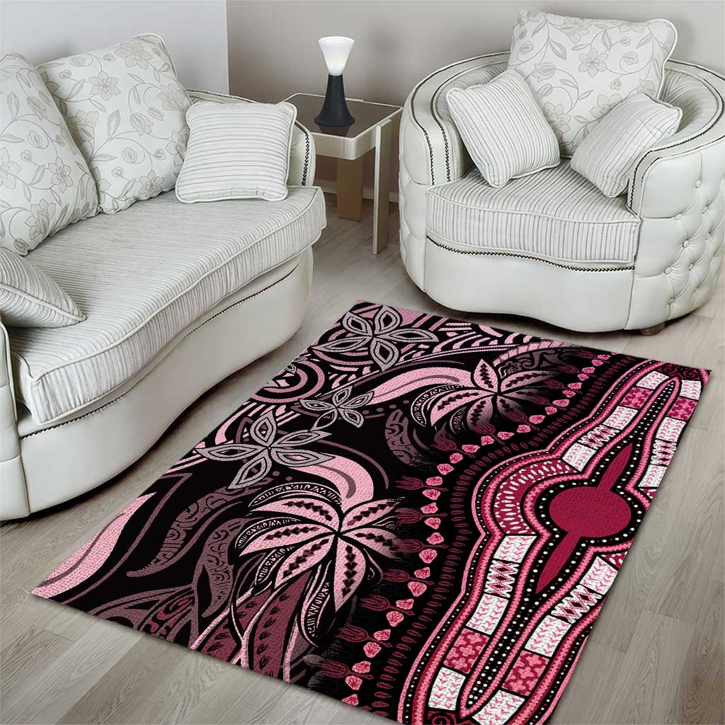 Polynesia Mixed African Dashiki Area Rug Afro-pacific Culture - Pink