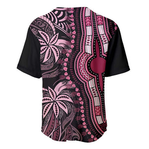 Polynesia Mixed African Dashiki Baseball Jersey Afro-pacific Culture - Pink