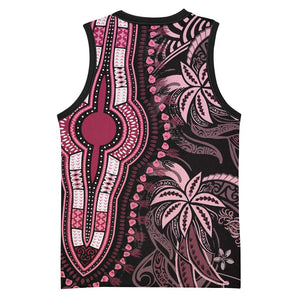 Polynesia Mixed African Dashiki Basketball Jersey Afro-pacific Culture - Pink - African Pride
