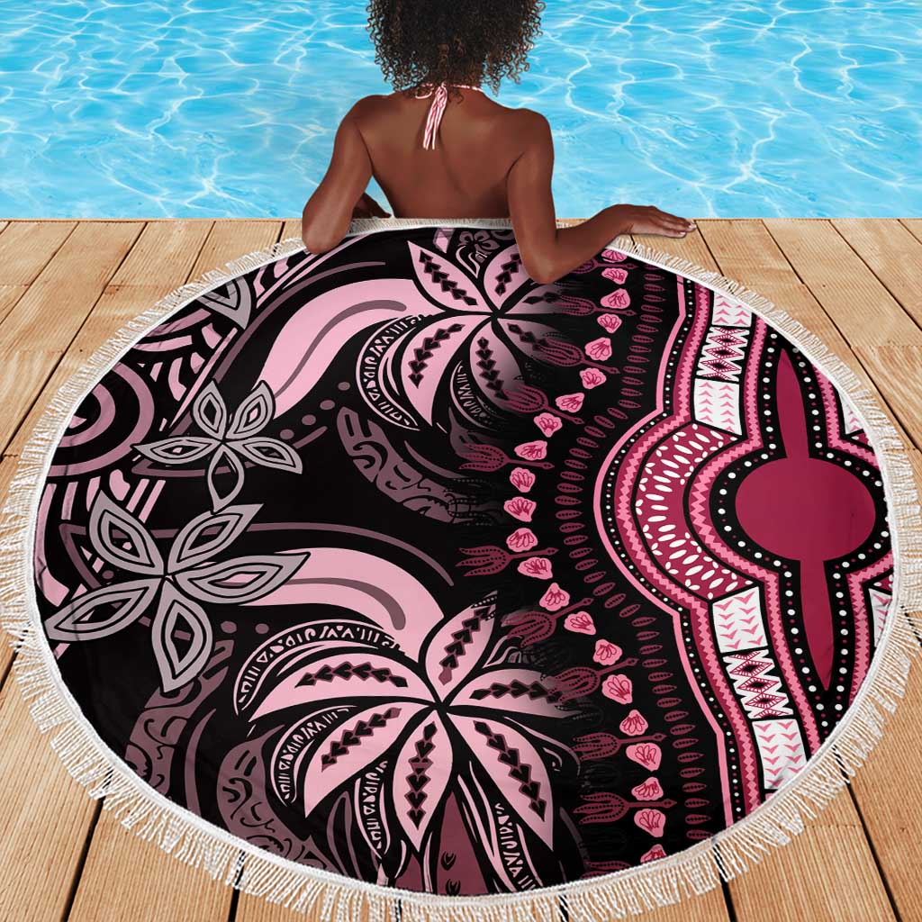 Polynesia Mixed African Dashiki Beach Blanket Afro-pacific Culture - Pink