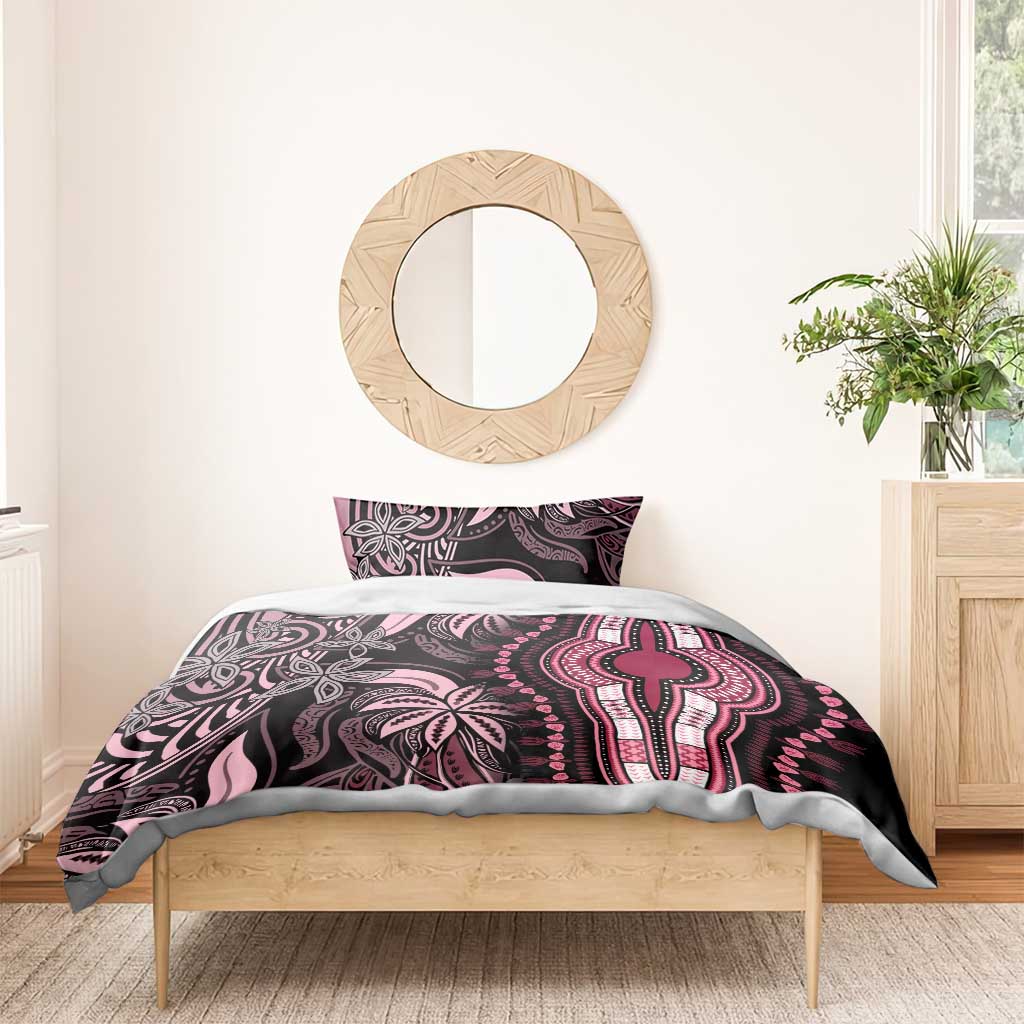 Polynesia Mixed African Dashiki Bedding Set Afro-pacific Culture - Pink