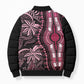 Polynesia Mixed African Dashiki Bomber Puffer Jacket Afro-pacific Culture - Pink