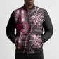 Polynesia Mixed African Dashiki Bomber Puffer Jacket Afro-pacific Culture - Pink